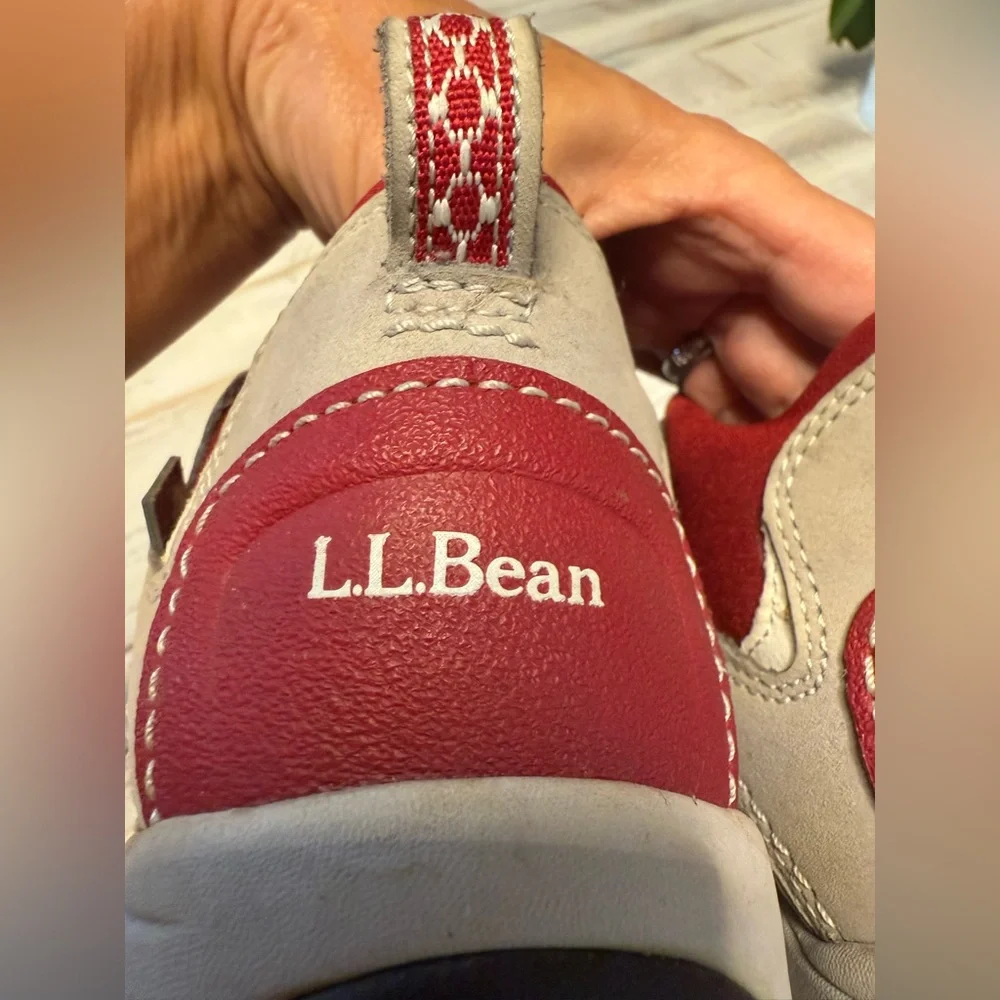 LL Bean Tek 2.5 Dri-Lex Boots Slip On Woman’s Red Grey Slip on Outdoor Hiking8.5